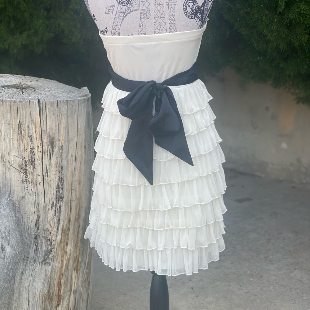 Strapless Ivory Ruffle Dress - Picture 3 of 3
